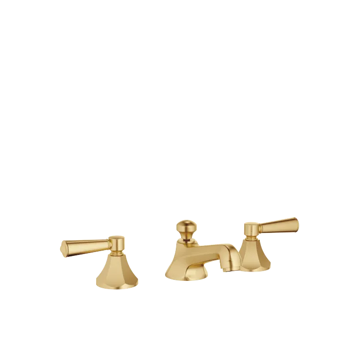 MADISON Three-hole lavatory mixer with drain - Brushed Durabrass (23kt Gold) - Set containing 3 articles