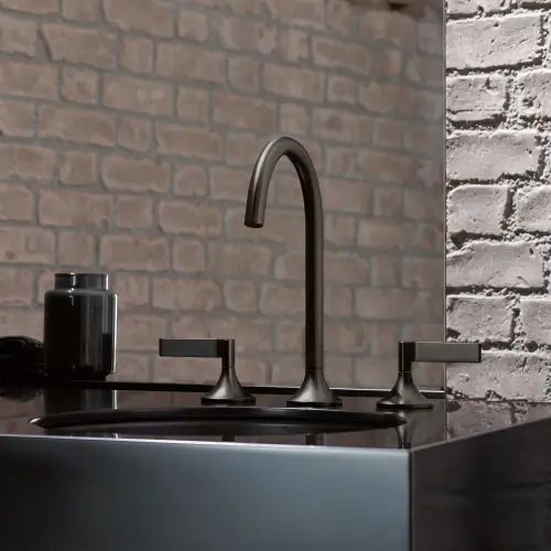 VAIA Three-hole basin mixer with pop-up waste - Dark Chrome - 20 713 819-19