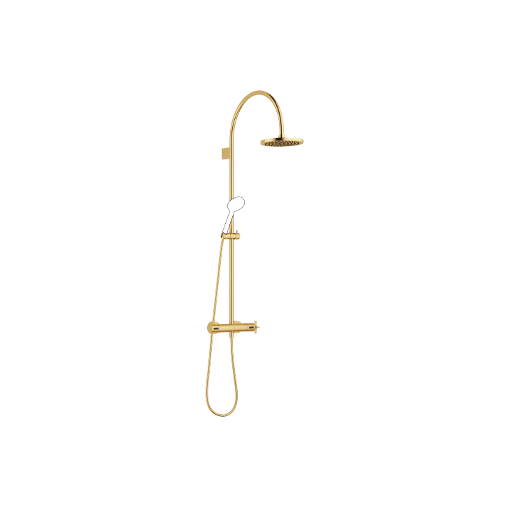 VAIA Shower pipe with shower thermostat without hand shower - Brushed Durabrass (23kt Gold) - 34 459 809-28 0050