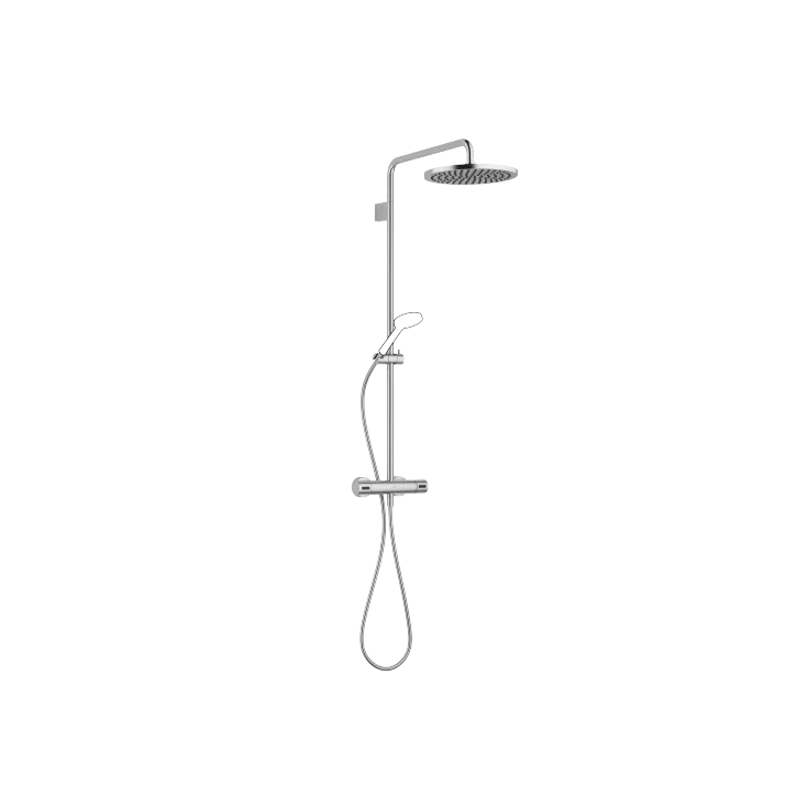 EDITION PRO Showerpipe with shower thermostat without hand shower - Brushed Chrome - 34 460 626-93