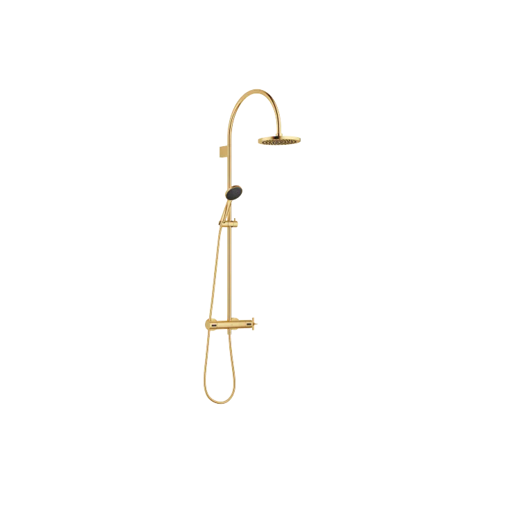 VAIA Shower pipe with shower thermostat - Brushed Durabrass (23kt Gold) - Set containing 2 articles