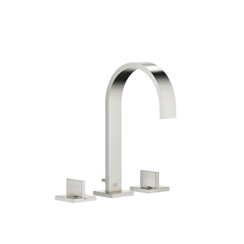 MEM Three-hole lavatory mixer with drain - Brushed Platinum - 20 713 782-06 0010