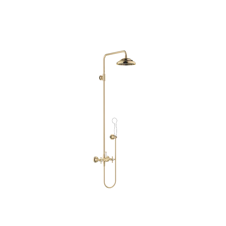MADISON Showerpipe with shower mixer without hand shower - Durabrass (23kt Gold) - 26 632 360-09