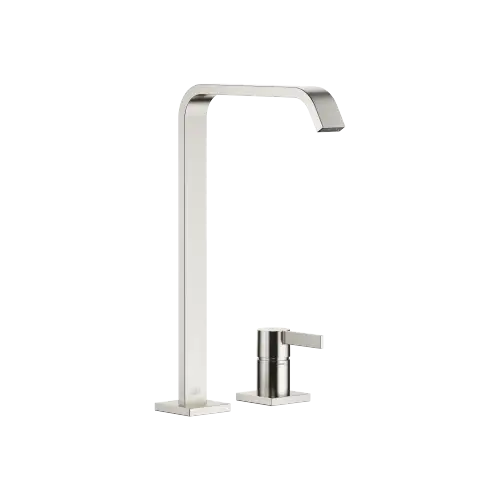 IMO Two-hole basin mixer with high spout without pop-up waste - Brushed Platinum - 29 218 671-06