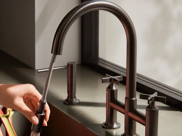 Dornbracht vaia design series experience kitchen kitchen faucet brushed dark platinum