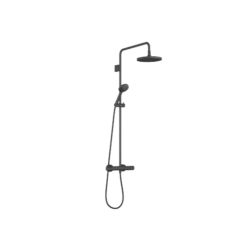 Showerpipe with shower thermostat with hand shower set FlowReduce 220 mm - Soft Black - 34 463 832-69 0050