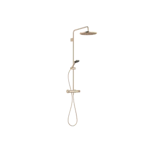 Showerpipe with shower thermostat - Brushed Light Gold - Set containing 2 articles