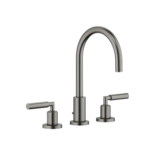 TARA Three-hole basin mixer with pop-up waste - Brushed Dark Platinum - 20 713 882-99