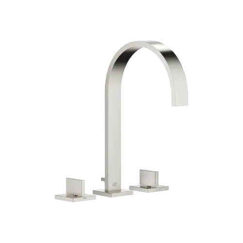 MEM Three-hole basin mixer with pop-up waste - Brushed Platinum - 20 715 782-06