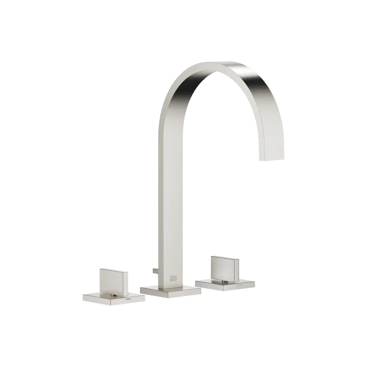 MEM Three-hole basin mixer with pop-up waste - Brushed Platinum - 20 715 782-06