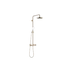 Showerpipe with shower thermostat without hand shower FlowReduce - Champagne (22kt Gold) - 34 459 979-47