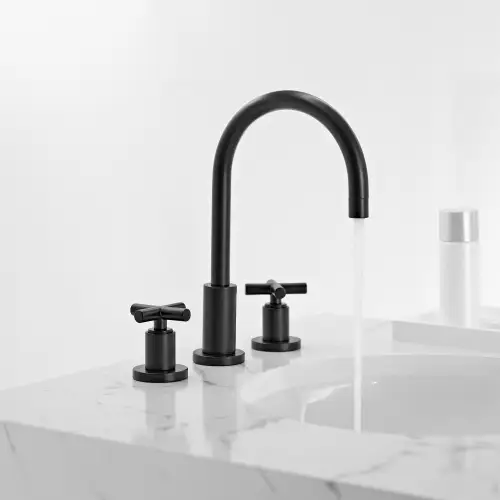 TARA Three-hole basin mixer with pop-up waste - Dark Chrome - 20 710 892-19