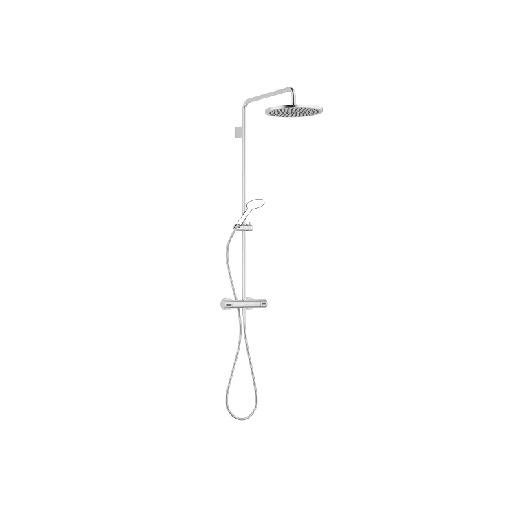 Showerpipe with shower thermostat without hand shower - Brushed Chrome - 34 460 979-93 0050