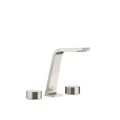 CL.1 Three-hole basin mixer without pop-up waste - Brushed Platinum - Set containing 3 articles
