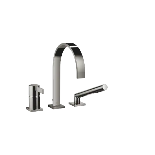 MEM Three-hole single-lever bath mixer for bath rim or tile edge installation - Dark Chrome - 27 412 782-19