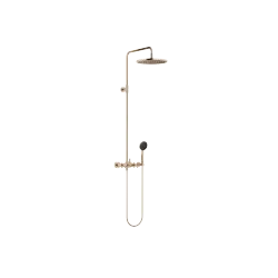 TARA Shower pipe with shower mixer 300 mm - Brushed Champagne (22kt Gold) - Set containing 2 articles