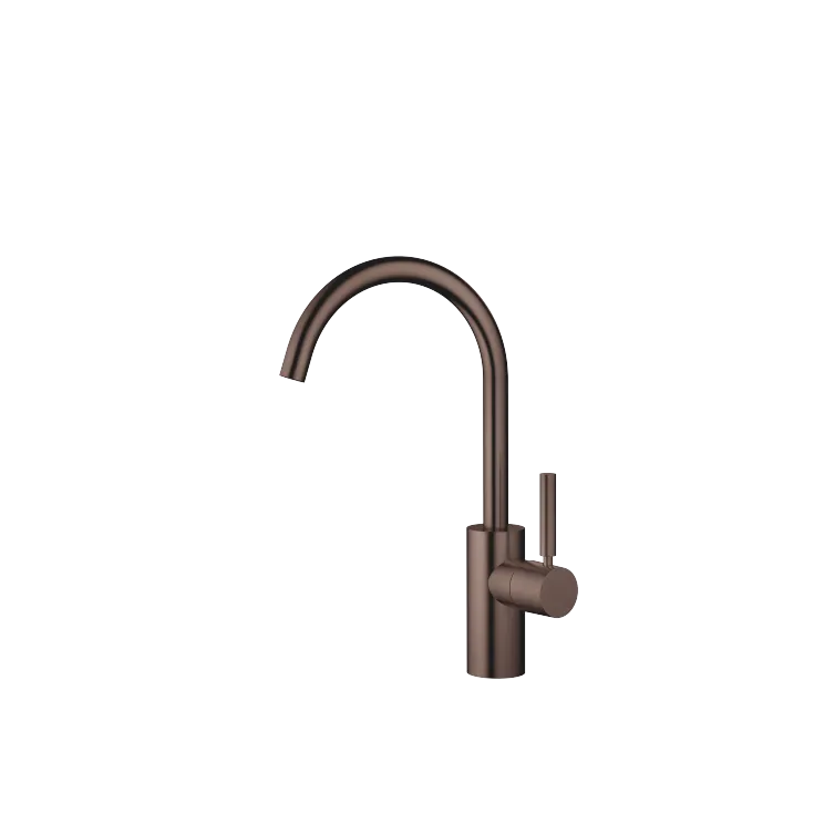 META Single-lever basin mixer without pop-up waste - Brushed Dark Bronze (PVD) - 33 505 661-43