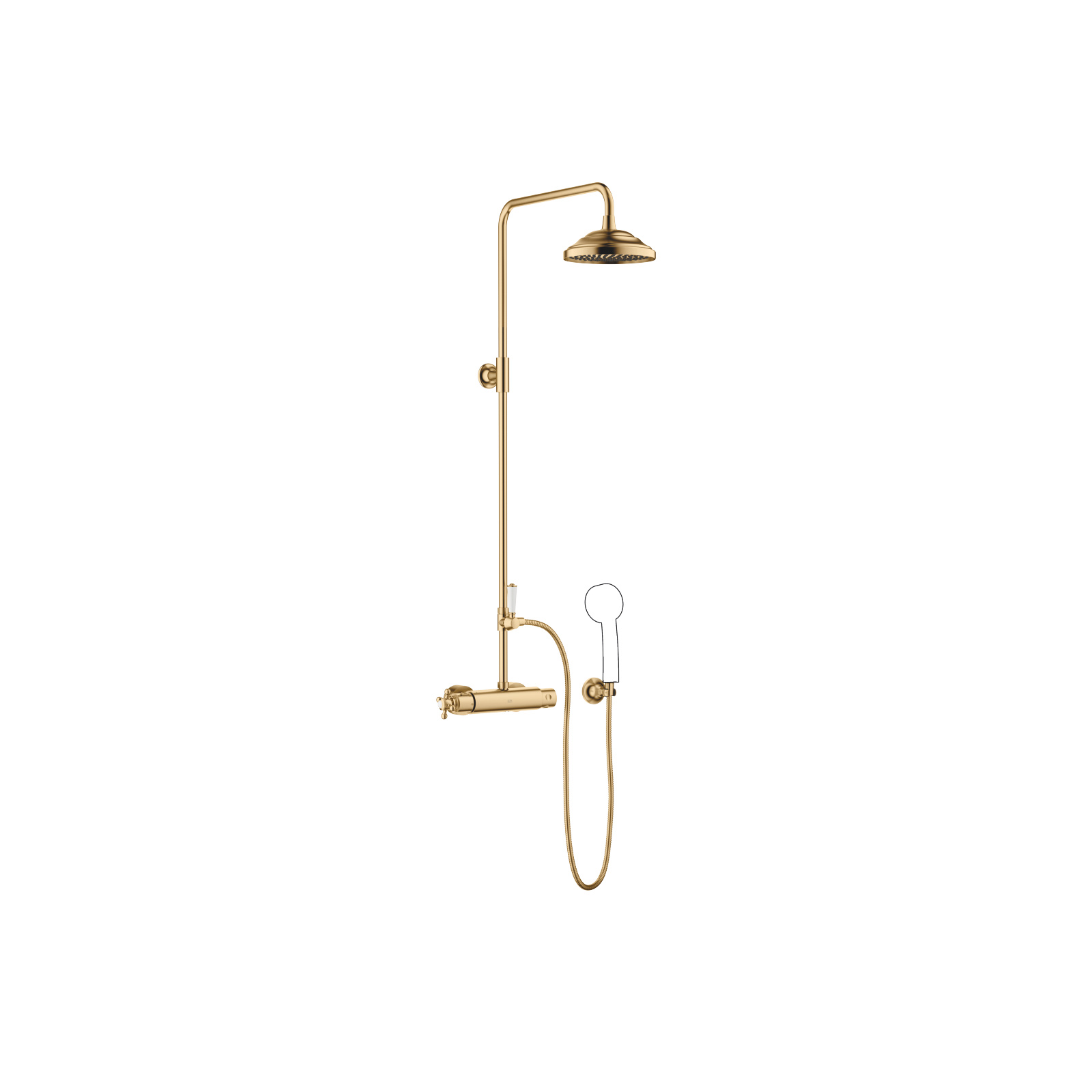 MADISON Brushed Durabrass (23kt Gold) Shower faucets Showerpipe with