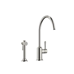 VAIA Single-lever mixer with rinsing spray set - Brushed Platinum - Set containing 2 articles