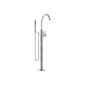 Single-lever bath mixer with stand pipe for free-standing assembly with hand shower set - Brushed Chrome - 25 863 661-93