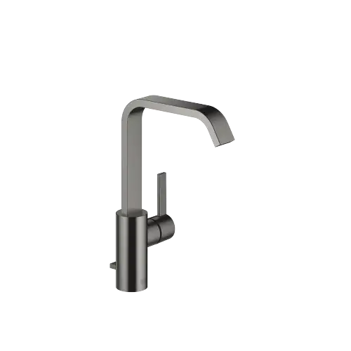 IMO Single-lever basin mixer with high spout with pop-up waste - Brushed Dark Platinum - 33 528 671-99