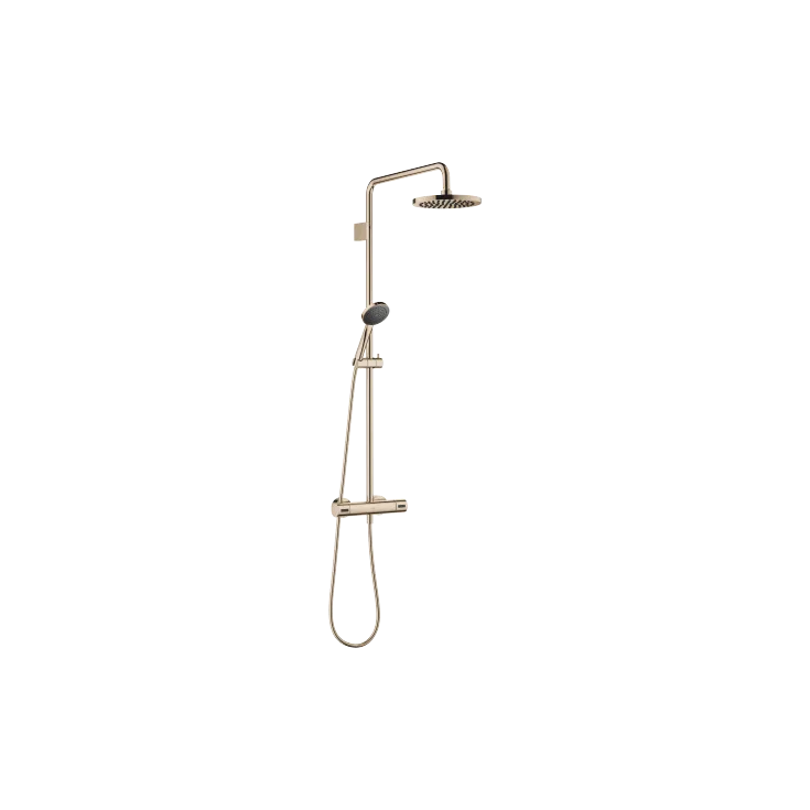 Showerpipe with shower thermostat - Champagne (22kt Gold) - Set containing 2 articles