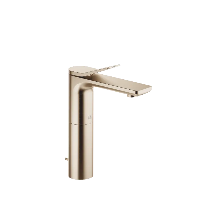 LISSÉ Single-lever basin mixer with raised base with pop-up waste - Brushed Light Gold - 33 506 845-27