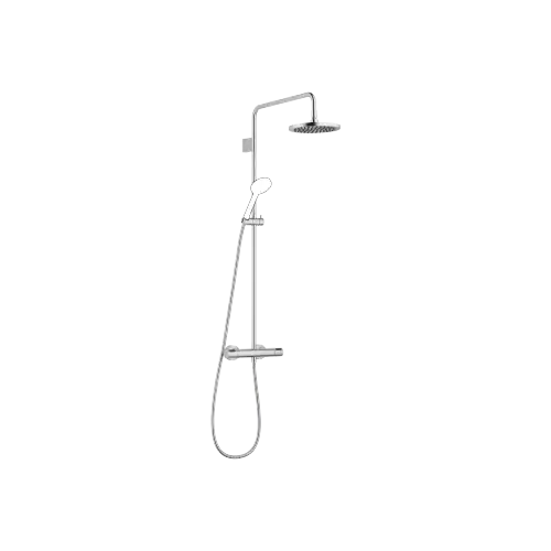 Showerpipe with shower thermostat without hand shower FlowReduce 220 mm - Brushed Chrome - 34 464 979-93 0070