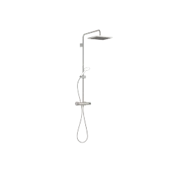 Showerpipe with shower thermostat without hand shower - Brushed Platinum - 34 459 980-06