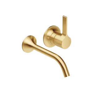 VAIA Wall-mounted single-lever basin mixer without pop-up waste - Brushed Durabrass (23kt Gold) - 36 860 809-28