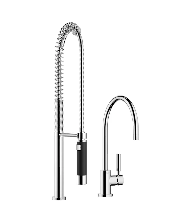 TARA Einhebelmischer mit Profibrausegarnitur - Dark Brass gebürstet - Set aus 2 Artikeln