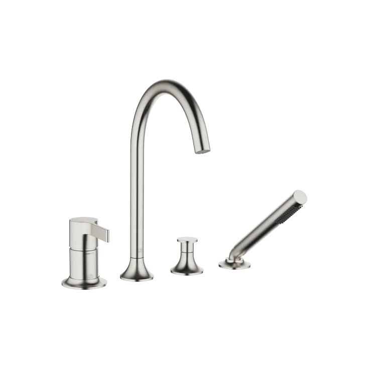 VAIA Gruppo vasca con doccetta per montaggio bordo vasca - Platinato spazzolato - 27 632 809-06