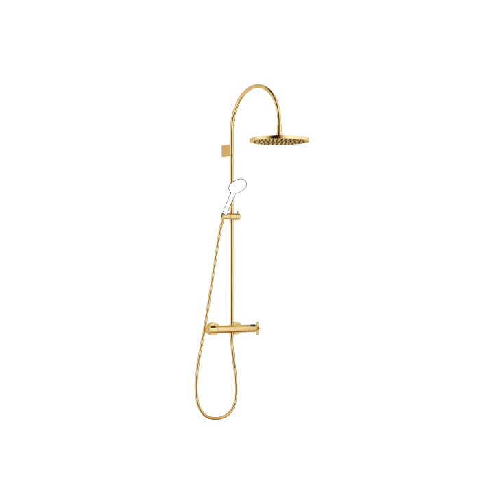 VAIA Shower pipe with shower thermostat without hand shower - Brushed Durabrass (23kt Gold) - 34 465 809-28 0010
