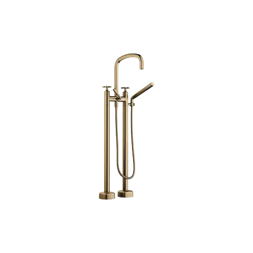 Two-hole bath mixer for free-standing assembly with hand shower set - 25 943 424-39