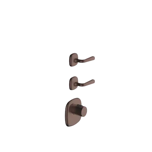 COYA xTOOL Thermostatmodul mit 2 Ventilen - Dark Bronze gebürstet (PVD) - Set aus 3 Artikeln