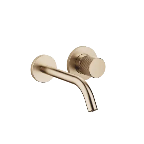 META META PURE Wall-mounted single-lever basin mixer without pop-up waste - Brushed Light Gold (PVD) - 36 860 664-27
