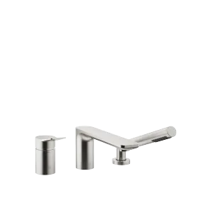 LISSÉ Three-hole single-lever bath mixer for bath rim or tile edge installation - Brushed Platinum - 27 412 845-06