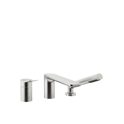 LISSÉ Three-hole single-lever bath mixer for bath rim or tile edge installation - Brushed Platinum - 27 412 845-06
