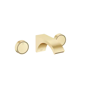 CYO Wall-mounted basin mixer without pop-up waste - Brushed Durabrass (23kt Gold) - Set containing 2 articles