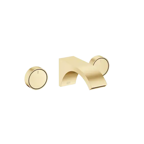 CYO Robinetterie murale pour lavabo sans garniture d’écoulement - Laiton brossé (Or 23cts) - Set contenant 2 articles