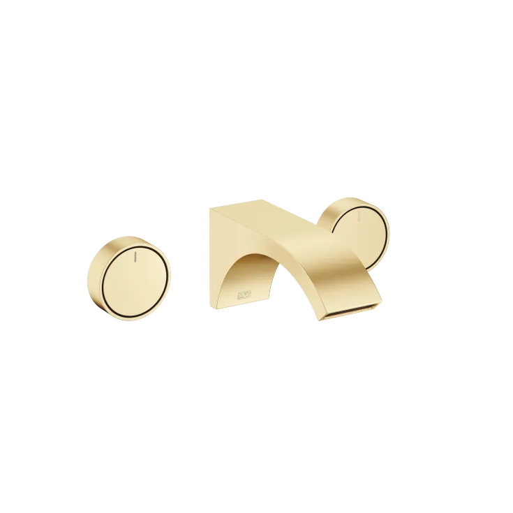 CYO Robinetterie murale pour lavabo sans garniture d’écoulement - Laiton brossé (Or 23cts) - Set contenant 2 articles