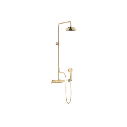 MADISON Shower Pipe mit Brause-Thermostat - Messing (23kt Gold) - Set aus 3 Artikeln