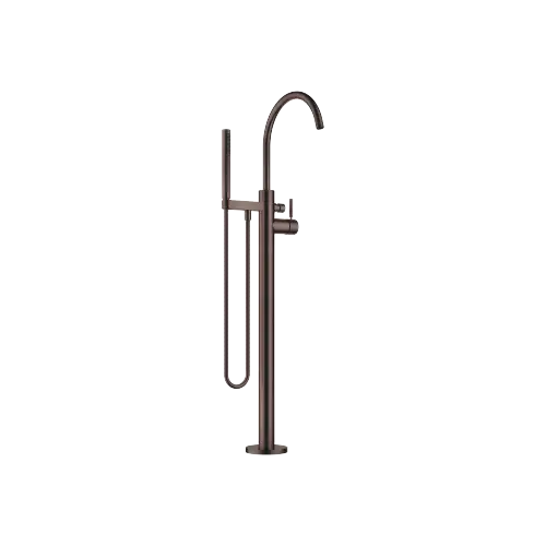 Single-lever tub mixer with stand pipe for freestanding installation with hand shower set - Brushed Dark Bronze (PVD) - 25 863 661-43