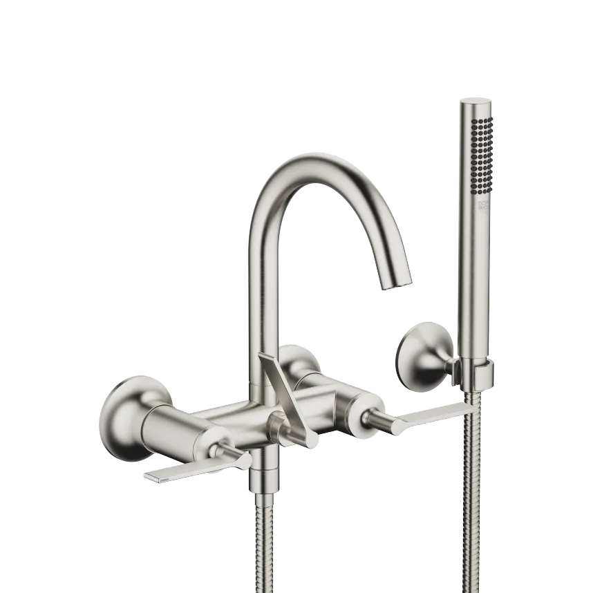 VAIA Brushed Platinum Tub faucets Tub mixer for wallmounted installation with hand shower set