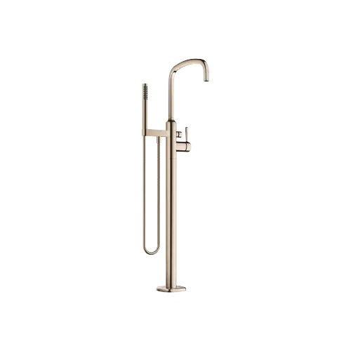 COYA Single-lever bath mixer with stand pipe for free-standing assembly with hand shower set - Champagne (22kt Gold) - 25 863 404-47