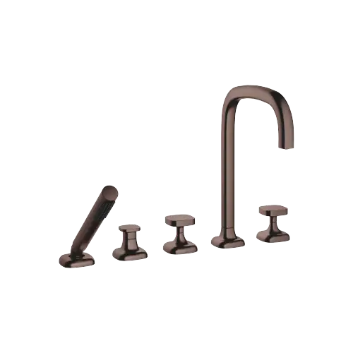 COYA Gruppo vasca cinque fori per montaggio bordo vasca con deviatore - Dark Bronze spazzolato (PVD) - 27 522 404-43