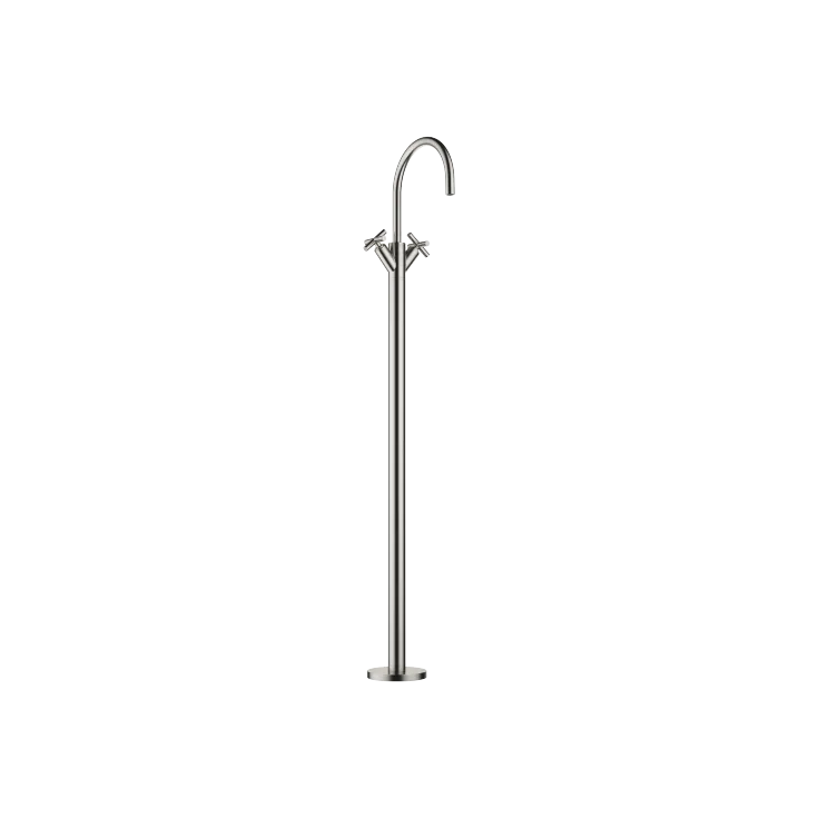 TARA Single-hole basin mixer with stand pipe without pop-up waste - Brushed Platinum - 22 585 892-06