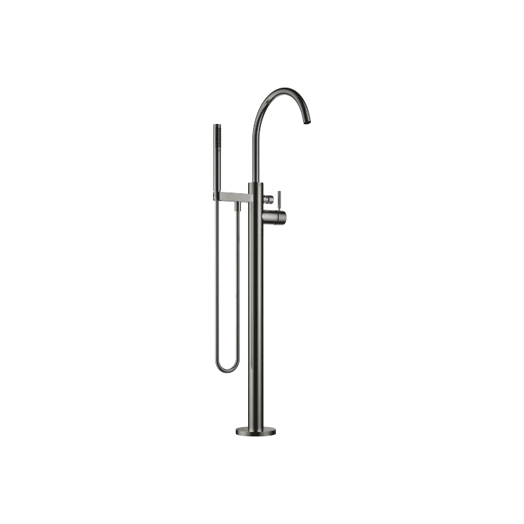 Single-lever bath mixer with stand pipe for free-standing assembly with hand shower set - Dark Chrome - 25 863 661-19 0050