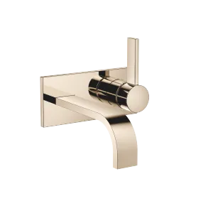 MEM Wall-mounted single-lever basin mixer with cover plate without pop-up waste - Champagne (22kt Gold) - 36 863 782-47