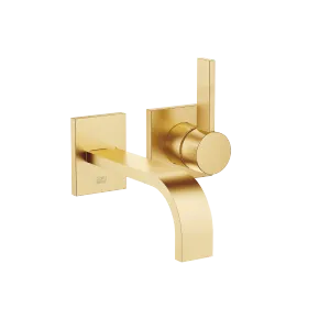 MEM Wall-mounted single-lever basin mixer without pop-up waste - Brushed Durabrass (23kt Gold) - 36 860 782-28